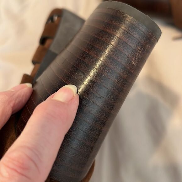 Carlos Santana Polly size 9.5 fabric zip back heeled sandals GUC No box - Picture 11 of 16